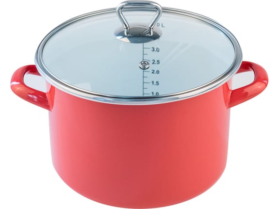 Fackelmann Lonac+stakleni poklopac 22cm emajl 5.5l