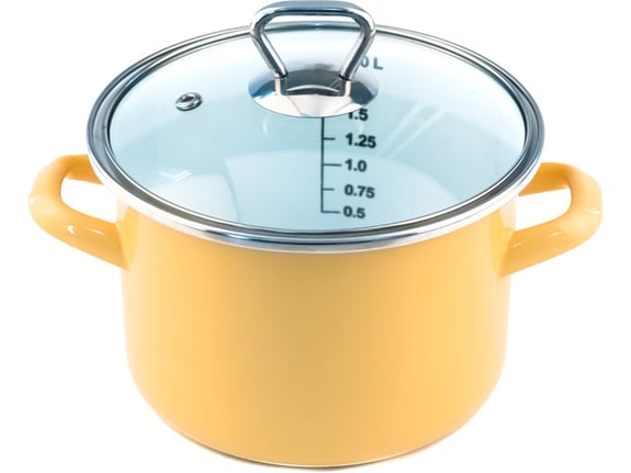 Fackelmann Lonac+stakleni poklopac 16cm emajl 2l