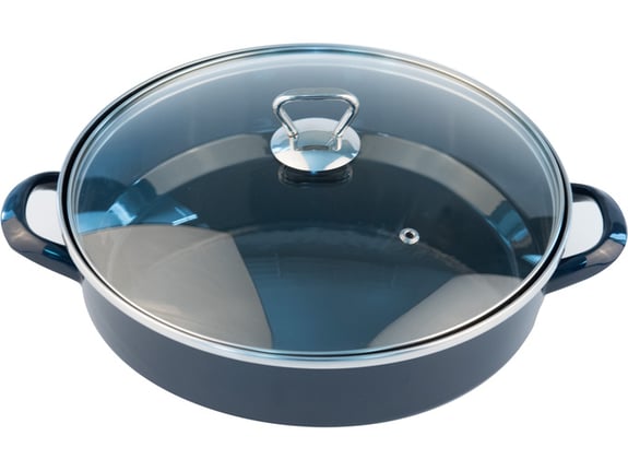 Fackelmann Tiganj sa drškama 28cm+stakleni poklopac emajl