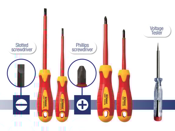 Commel Set izolovanih odvijača, 5 kom, 1000 V VDE