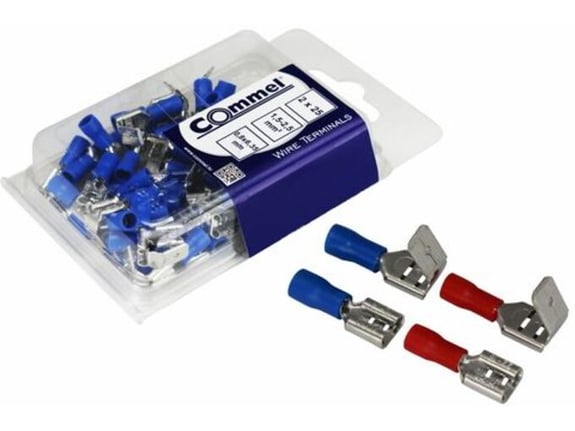 Commel Ugaoni utikač+natik za žicu 0.5-1.5mm 2,0.8x6.35mm 25+25kom