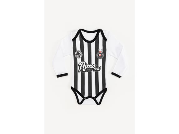 Partizan Bodi dug rukav Ajmo crno-beli