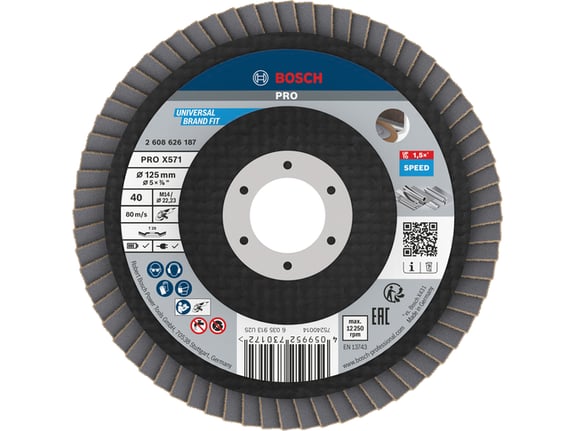 Bosch Lamelna brusna ploča, kosa, 125mm, G40 EXPERT X571 2608626187