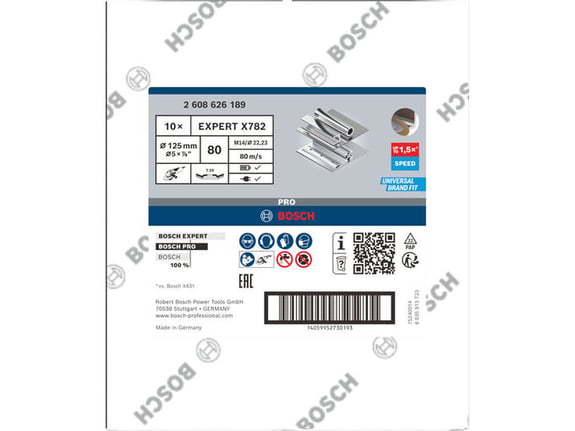 Bosch Lamelna brusna ploča, kosa, 125mm, G80 EXPERT X571 2608626189