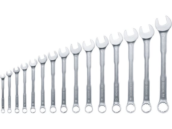 Bosch Set okasto-viljuškastih ključeva, 6-21mm, 15 kom 1600A03AH5