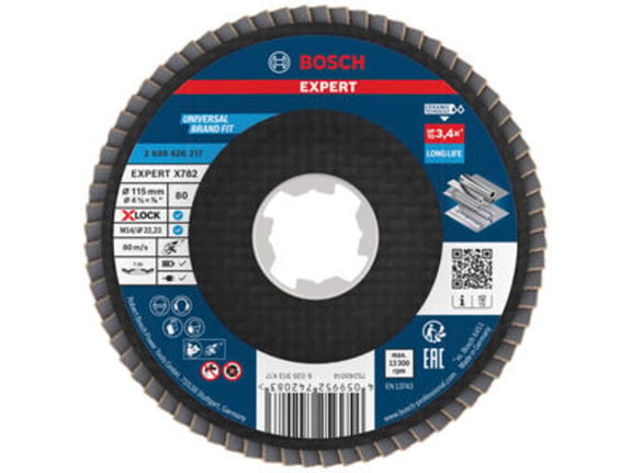 Bosch Lamelna brusna ploča, kosa, 115mm, G80, X-Lock EXPERT X782 2608626217