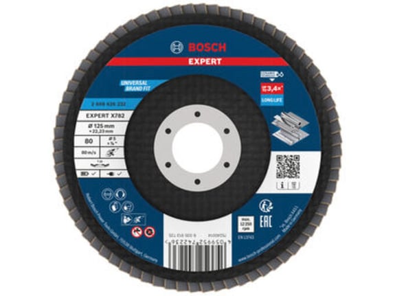 Bosch Lamelna brusna ploča, kosa, 125mm, G80, prečnik otvora 22,23mm EXPERT X782 2608626232
