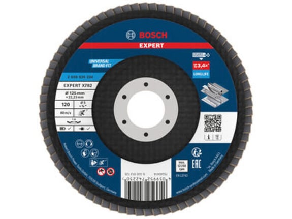 Bosch Lamelna brusna ploča, kosa, 125mm, G120, prečnik otvora 22,23mm EXPERT X782 2608626234