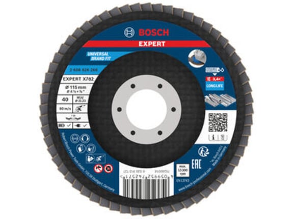 Bosch Lamelna brusna ploča, kosa, 115mm, G40, prečnik otvora 22,23mm EXPERT X782 2608626266