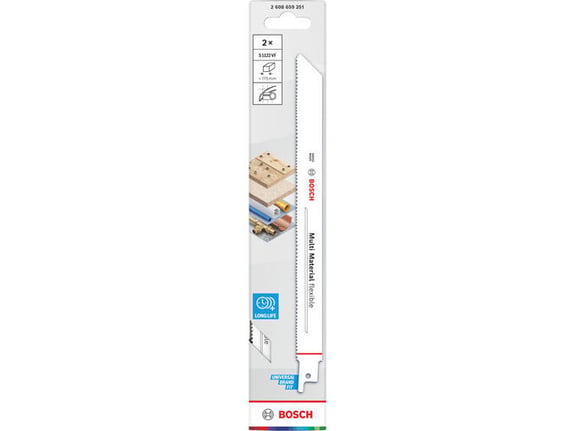 Bosch Fleksibilni list za više materijala, 0,9 x 19 x 225mm, 2 kom S1122VF 2608659251