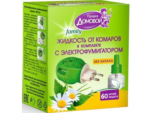 Domovoi Proska Set aparat i tečnost protiv insekata BIO Family 60 noći