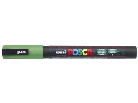 Uni Marker PC-3ML zeleni sa šljokicama Posca