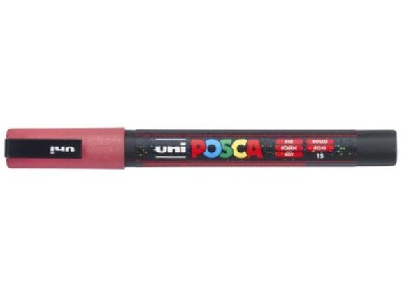 Uni Marker PC-3ML crveni sa šljokicama Posca