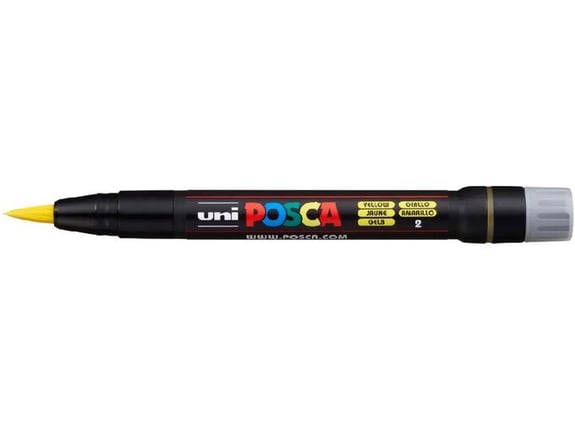 Uni Marker PCF-350 Brush žuti 2 Posca