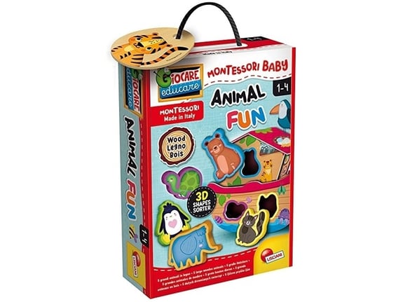 Lisciani Edukativni drveni sorter oblika Animal Fun Montesori Baby 96893