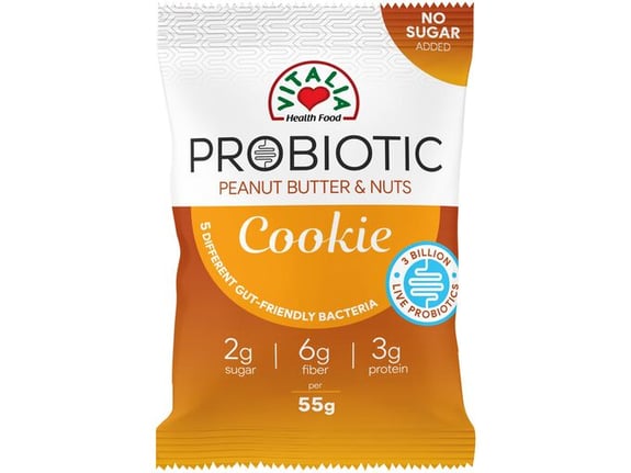 Vitalia Probiotic kolačić kikiriki puter i jezgrasto voće preliven mlečnom čokoladom 55gr