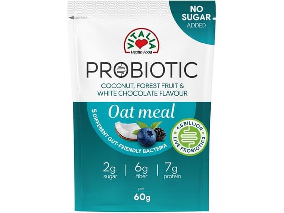 Vitalia Probiotic ovsena kaša crveno voće i bele čokolade bez dodatka šećera 60gr