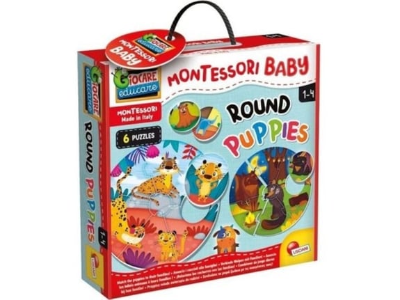 Lisciani Edukativna kutija - okrugla slagalica Mladunci Montesori Baby 106004