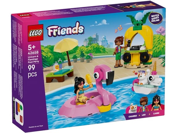 LEGO Zabava na bazenu s jednorogom i flamingom 42658