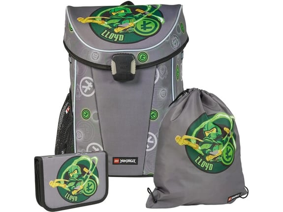 LEGO Ninjago Lagani školski ranac, trodelni set - ranac, pernica, vreća: Elementarni gospodar energije