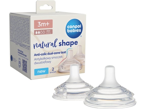 Canpol Babies Cucla Antikolik dual zone 3m+ Natural 2kom 21/751