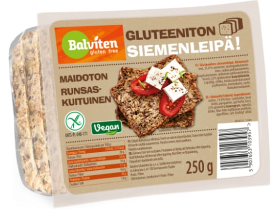 Balviten Hleb only seeds gluten free 250gr