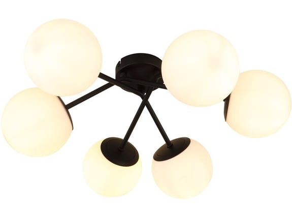 Rabalux Plafonska lampa Meduza sa belim staklenim kuglama 6xE14 55x19cm
