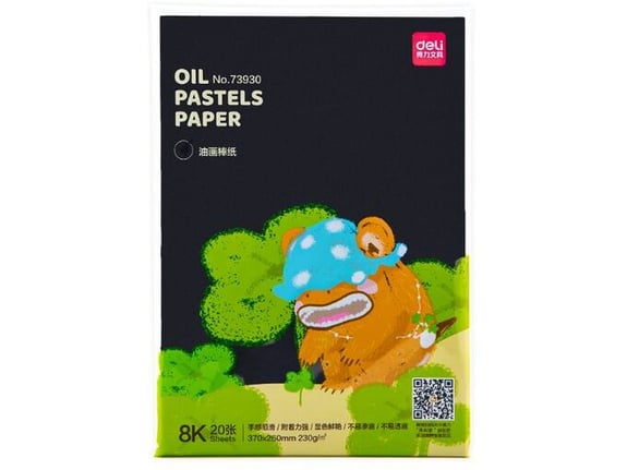 Deli Papir za crtanje uljanim pastelima A3 - 20 Lista - crni 73930