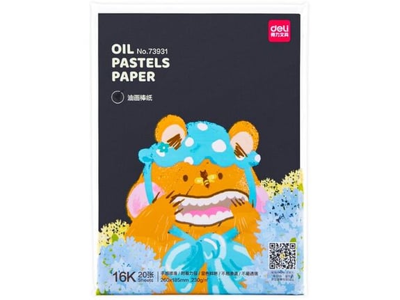 Deli Papir za crtanje uljanim pastelima A4 - 20 Lista - crni 73931