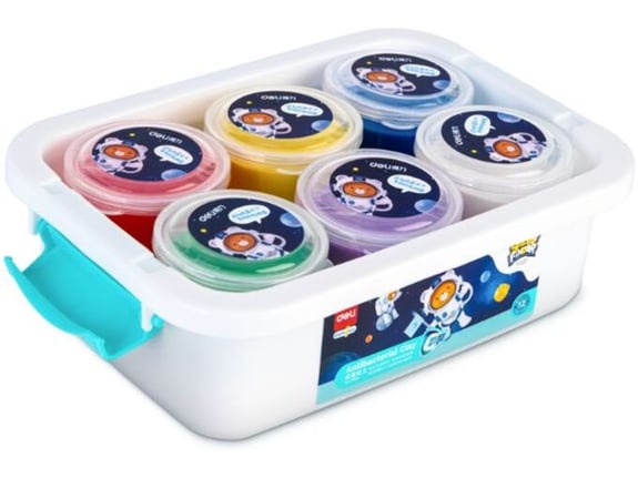 Deli Masa za modeliranje antibakterijska 12 tuba u PVC kutiji 67852