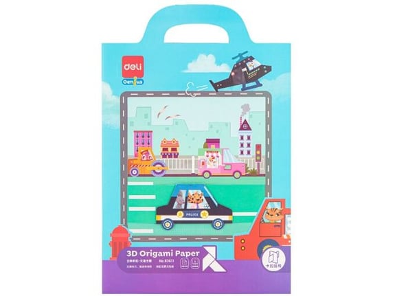 Deli Origami papir Autići 3D 1/10 83611