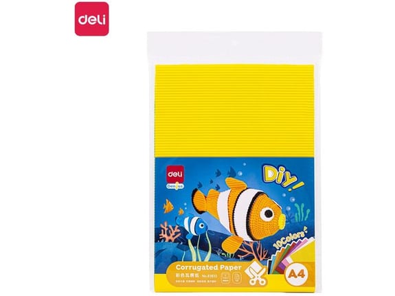 Deli Karton u boji valoviti A4 10 lista 83613