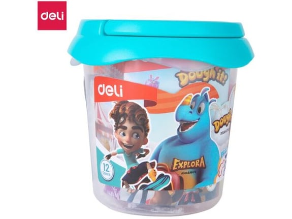Deli Masa za modeliranje 12 boja u PVC kantici ED75346