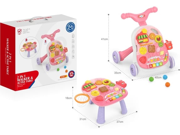 Huanger Šetalica i stočić za zabavu 2u1