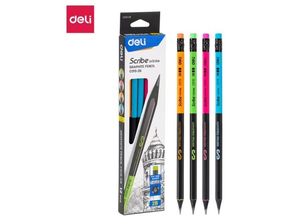 Deli Grafitne olovke sa ojačanim jezgrom Scribe 2B 1/12 EC019-2B