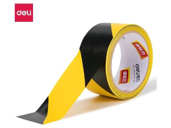 Deli Traka PVC žuto-crna za označavanje 48mmx20Yx140µm 33770