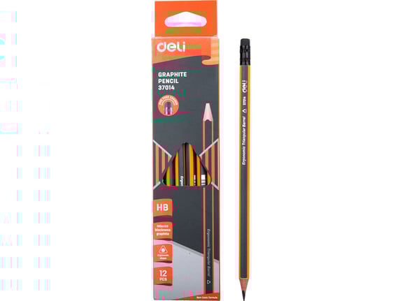Deli Grafitne olovke sa gumicom HB Stripe 1/12