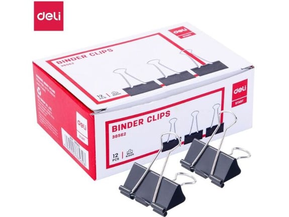 Deli Štipaljke za papir 41 mm E38562