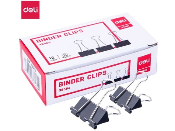 Deli Štipaljke za papir 25×0.4 mm E38564