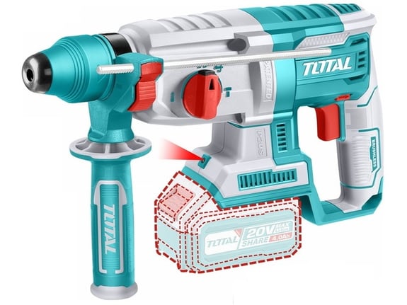 Total alati Akumulatorska čekić bušilica 2,5J, 20V 2x4.0ah