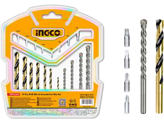 Ingco Set burgija i bitova 19kom AKSDB1901
