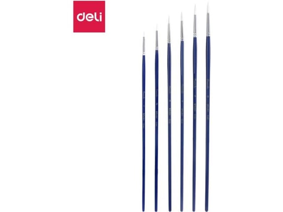 Deli Četkica umetnička okrugla bela br. 3 set 1/6 EC281-3