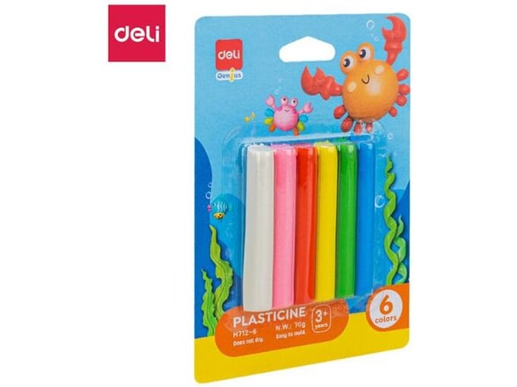 Deli Plastelin 70g - 6 boja EH712-6