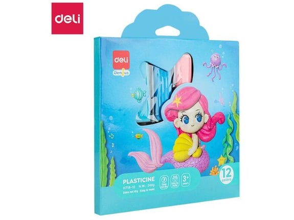 Deli Plastelin 240g - 12 boja dezen Sirena EH718-12