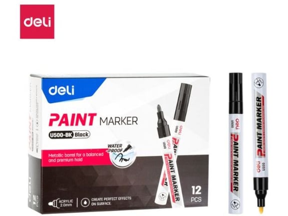 Deli Paint Marker okrugli vrh 2mm EU500-BK