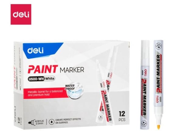 Deli Paint Marker okrugli vrh 2mm EU500-WH