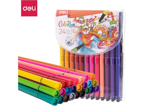 Deli Flomasteri Colorun Heksagonalni u PVC Etuiu 1/24 EC157-24