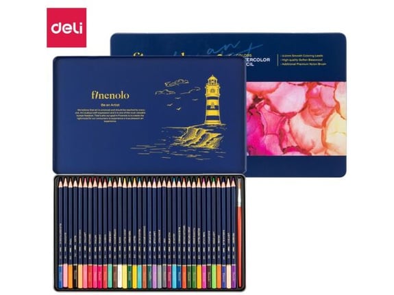 Deli Drvene vodene bojice Umetničke 1/36 u metalnoj kutiji EC129-36