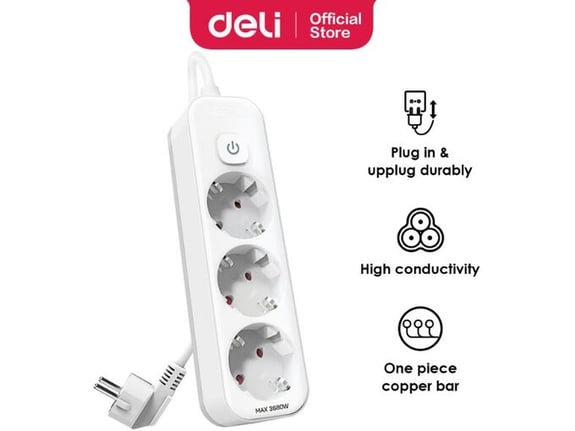 Deli Produžni kabl sa prekidačem 3 utičnice i 1,8m dužine ET431