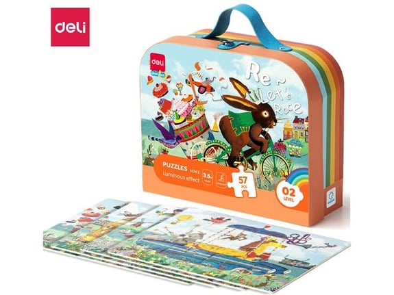 Deli Puzzle koferče nivo 2 - sijaju u mraku EH743